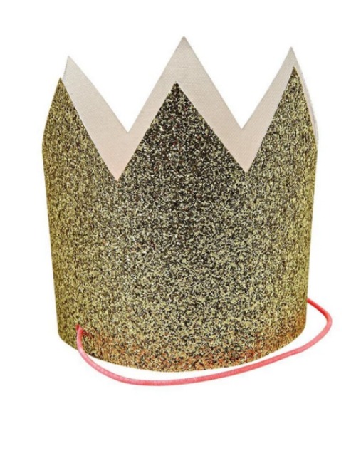 Mini Gold Glittered Crowns(8ea)