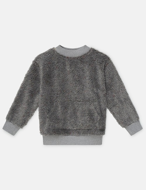 Faux shearling kids sweatshirt recycled-Grey(6Y,8Y)