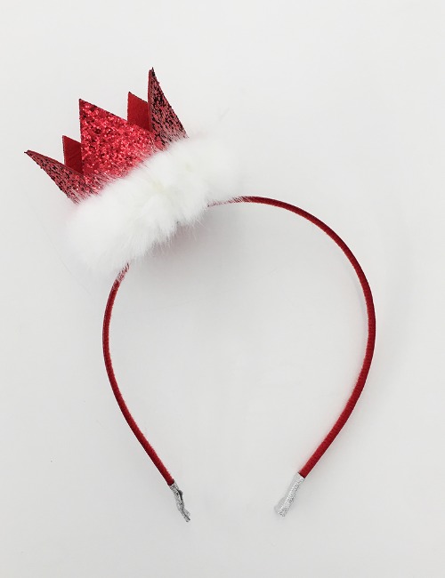 Winter Crown Headband -Red