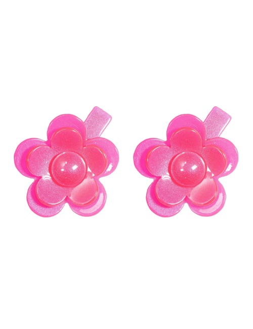Camellia Flower Hairclip-Neonpink
