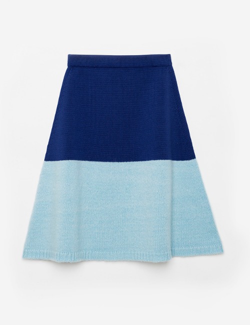 Blue bouclé skirt