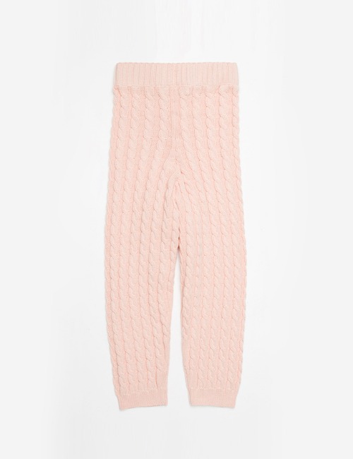 Pink cable knit pants(last-7/8Y)