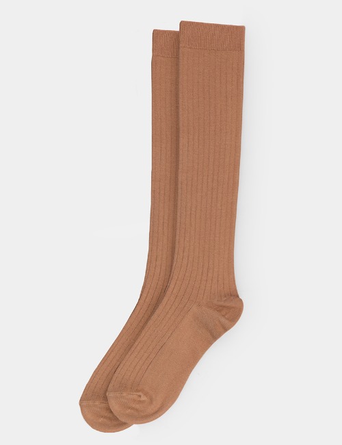 Organic kids calf socks-Brown