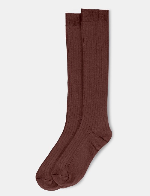 Organic kids calf socks-Garnet