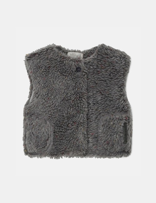 Faux shearling kids vest recycled-Grey