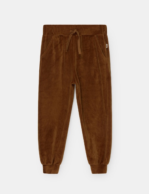 Organic kids velour pants-Caramel