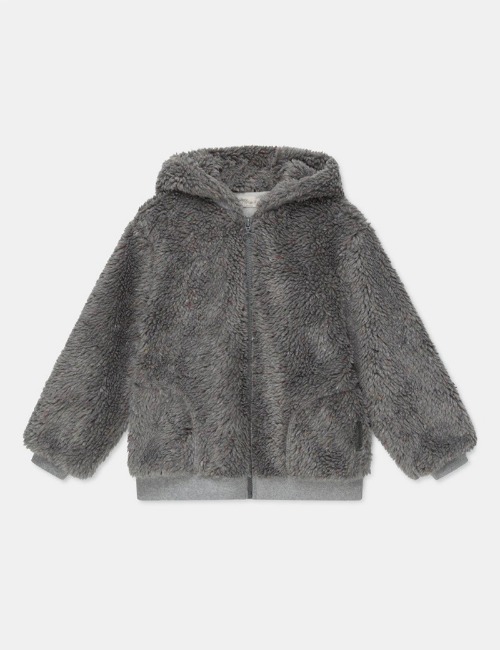 Faux shearling kids jacket recycled-Grey