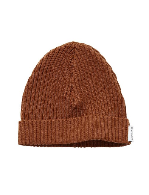 KNIT BEANIE BURNISHED LEATHER
