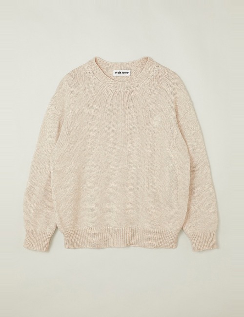 [8월말배송]Knitted Sweatshirt-Cream
