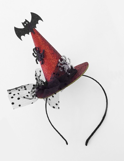 Spider Witch Hat  Headband  Red