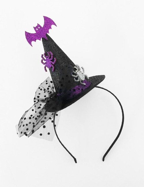Spider Witch Hat  Headband - Black