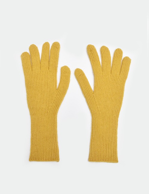 LONG WOOL GLOVE-YELLOW[13Y~ADULT]
