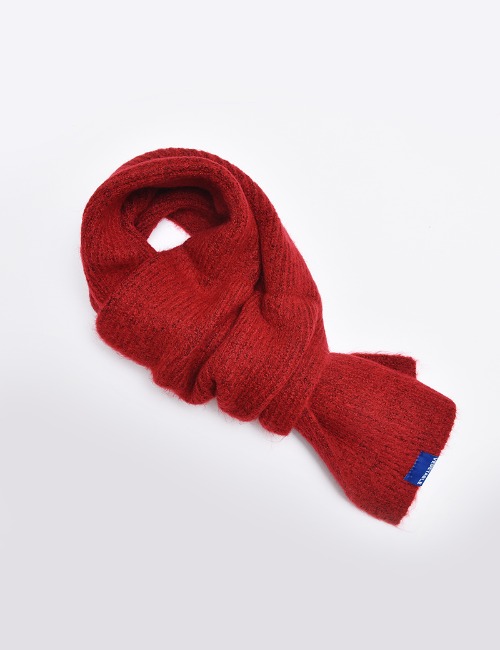 KNIT WINTER SCARF-RED