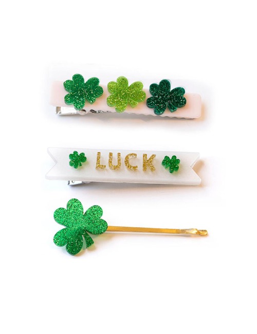 Luck Charms Green Alligator Clips
