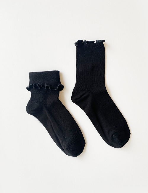 Frill socks -black
