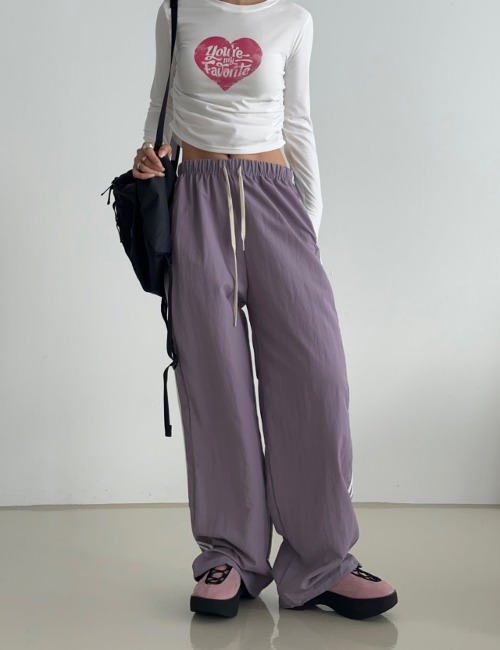 Double Line Pants -Pastel Purple