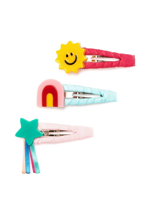 Happy Day Fabric Covered Snap Clips