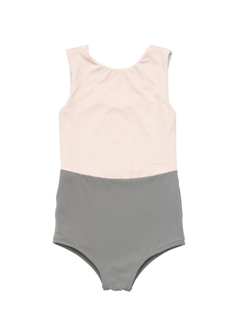 Block swimsuit-Pink(3/4Y,7/8Y)