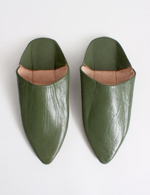 MOROCCAN BABOUCHE SLIPPERSOLIVE