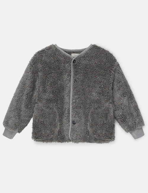 Faux shearling kids jacket-Grey(last-4Y)