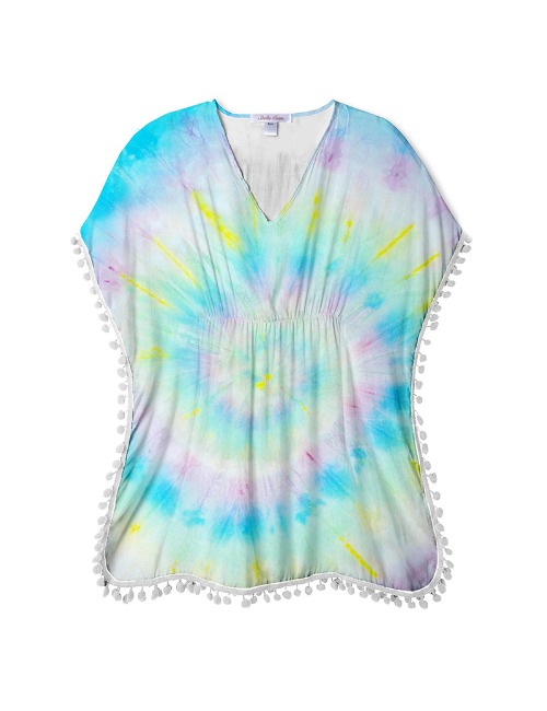 Yellow Purple Tie Dye Cover Up