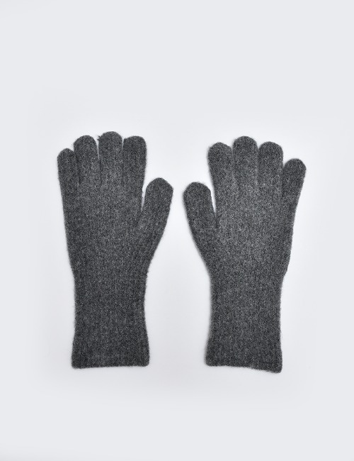 KNIT WINTER GLOVE-CHARCOAL[8-12Y]