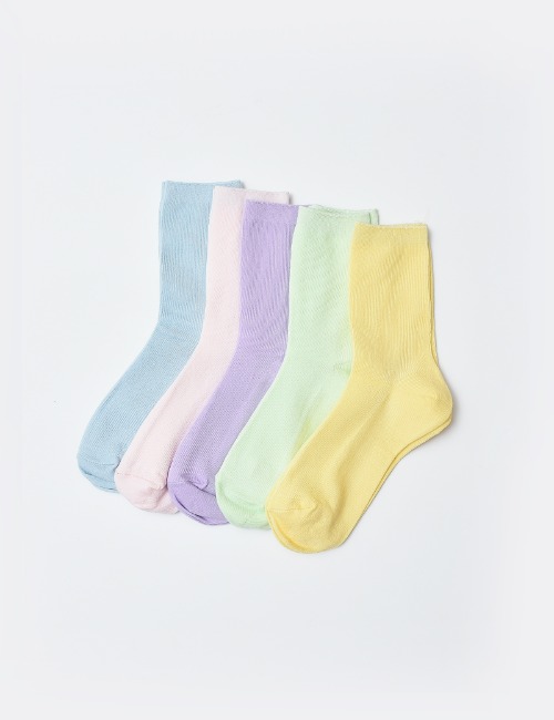 Daily Rib Socks - Pastel